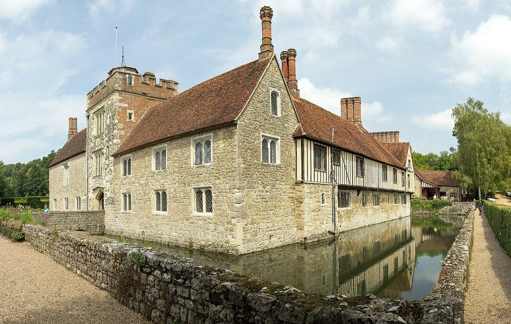Ightham Mote, Kent - a moated manor house dating from around 1320, and the clearest surviving example of the medieval arrangement.